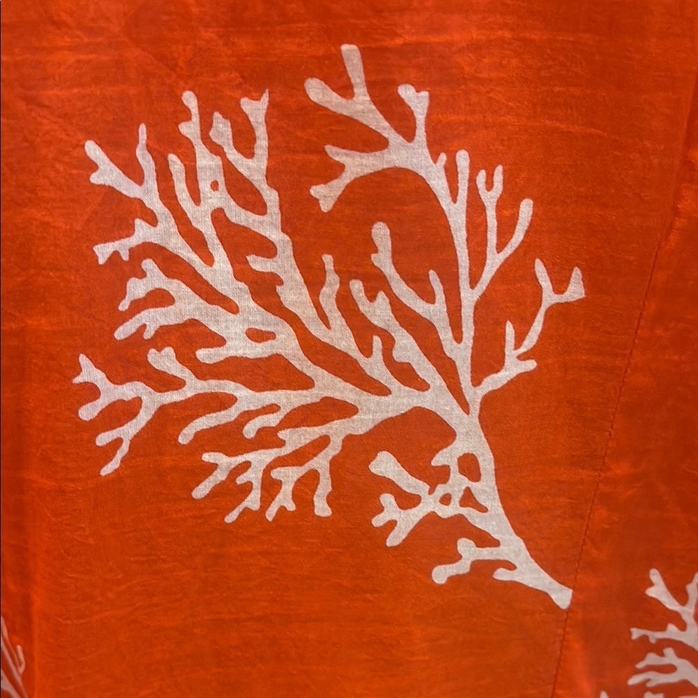Kikisol Women's Coral Print Tunic - Orange Lightweight Cruise Ware Nautical L - Picture 4 of 4